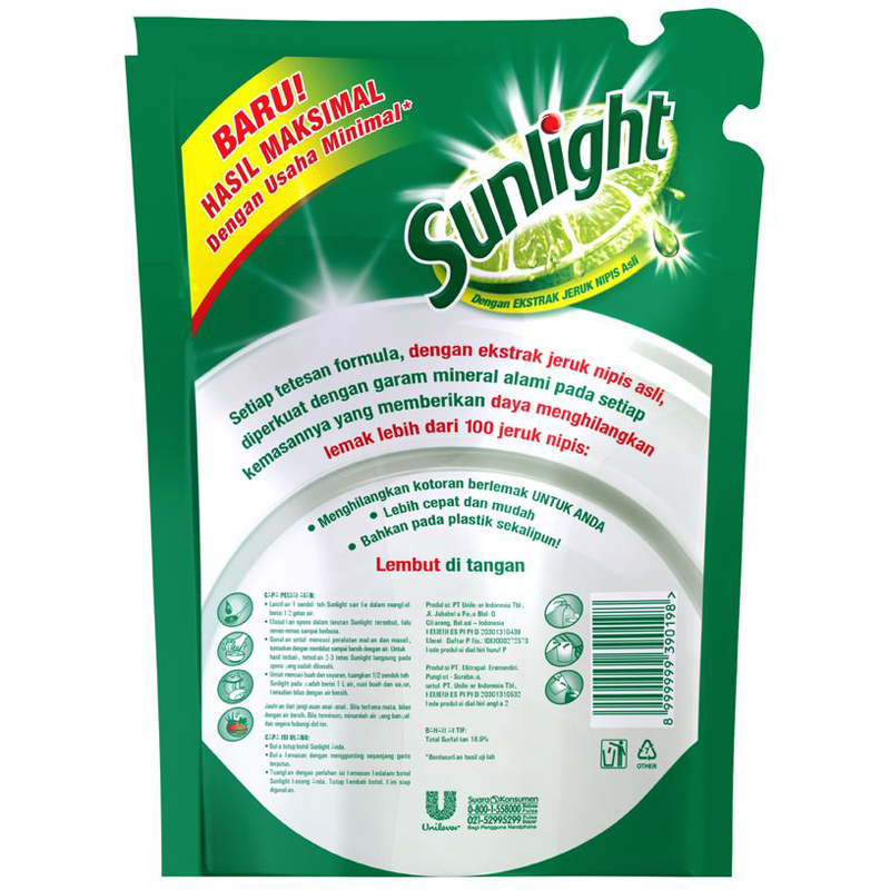 Sunlight Sabun Cuci Piring Jeruk Nipis 780ml