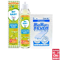 Byebye Fever Baby Kompres Demam + MY BABY Minyak Telon Plus 85ml