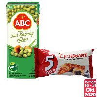 5DAYS Croissant Creamy Chocolate 60g + ABC Kacang Hijau 250ml