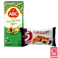 5DAYS Croissant Sweet Mixed Berries 60g + ABC Kacang Hijau 250ml