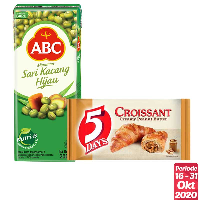 5DAYS Croissant Peanut 60g + ABC Kacang Hijau 250ml
