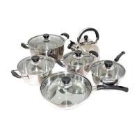 Panci Set 12 Pcs Stainless Tutup Kaca Dengan Teko