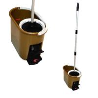Clean Pro Spin Dry Mop Alat Pel Dengan Pedal Pemeras - Brown