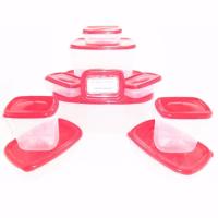 GL Best Seller Wadah Penyimpan Makanan set Merah 10pcs