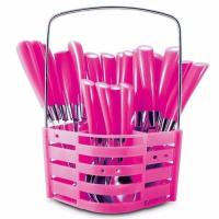 Best Seller Sendok Set Pink 24pcs + Tempat/Wadah