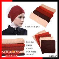 Bandana Ciput Rajut 2 Warna Murah Isi 5 Pcs - BAN 06