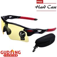 Sunglass Pria Polycarbonate Hitam Merah - MGLS 07