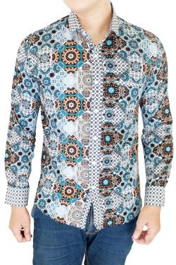 Gudang Fashion Kemeja Panjang Slim Batik Hijau M