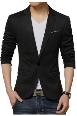 Gudang Fashion-Blazer Korea Pria L Hitam BLZ 684-L