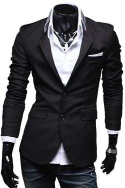Gudang Fashion Men Casual Slimfit Korean Blazers Hitam XL