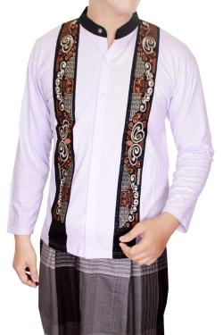 Gudang Fashion Baju Koko Lengan Panjang Putih One Size