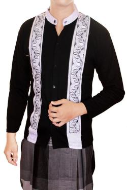Gudang Fashion Baju Koko Lengan Panjang KOK 1593 A Hitam One Size