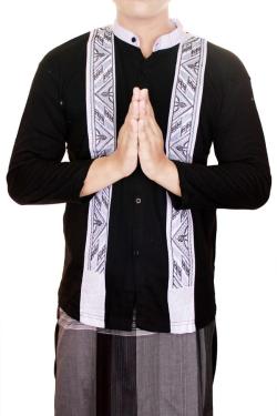 Gudang Fashion Baju Koko Lengan Panjang KOK 1595 A Hitam One Size