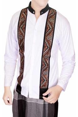 Gudang Fashion Baju Koko Lengan Panjang Terbaru KOK 1596 A Putih One Size