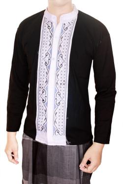 Gudang Fashion Baju Koko Modern Lengan Panjang KOK 1601 A Hitam One Size