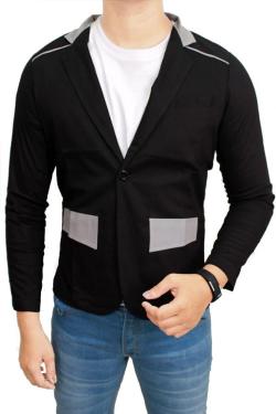 Gudang Fashion Stretch Blazer Hitam Kombinasi One Size