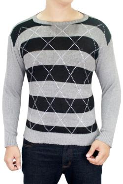Gudang Fashion Men Sweater Vest Abu Kombinasi One Size
