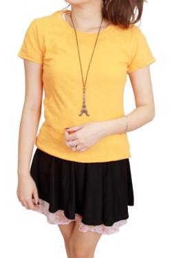 Gudang Fashion T-Shirt Polos Wanita Orange Muda XL