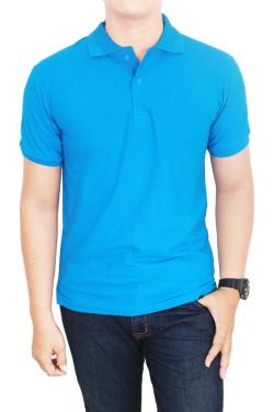Gudang Fashion-Kaos Polos Kerah Turkis Tua 100% Cotton Pique S Turkis Tua