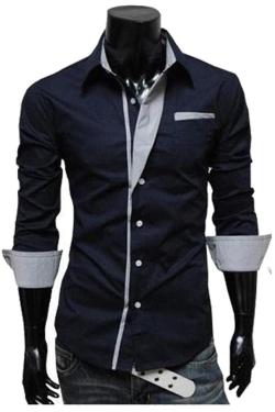 Gudang Fashion Kemeja Panjang LNG 1215 Biru Tua XL