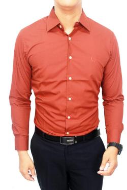 Gudang Fashion Male Formal Shirts Merah Tua L