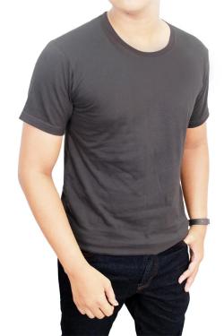 Gudang Fashion Kaos Polos O Neck Abu Tua Gelap M
