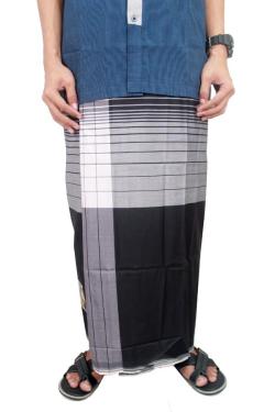 Gudang Fashion Kain Sarung Pria Muslim SRG 100 A Hitam Putih