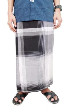 Gudang Fashion Sarung Sholat Muslim SRG 103 A Hitam Putih