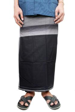 Gudang Fashion Sarung Muslim Sholat Bagus SRG 104 A Hitam Putih