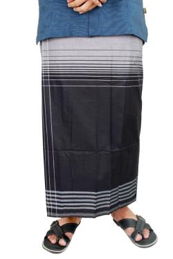 Gudang Fashion Sarung Sholat Pria SRG 80 A Hitam Putih