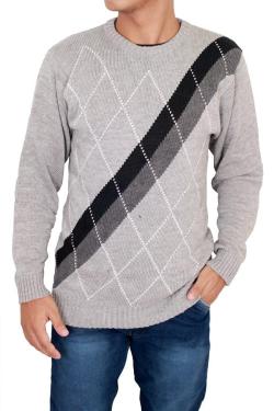 Gudang Fashion Baju Hangat Pria SWE 766 A Abu Muda