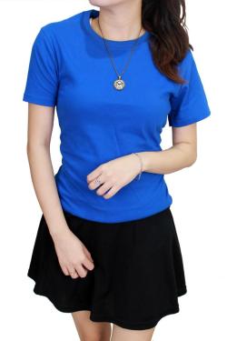 Gudang Fashion Kaos Polos O Neck POLW 17 Biru Benhur XL