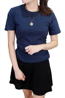 Gudang Fashion Kaos Polos O Neck POLW 18 Biru Navy S