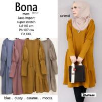 TUNIC DRESS GAMIS REMAJA BLOUSE OOTD HIJAB LEBARAN BONA TUNIK