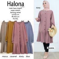 TUNIC DRESS GAMIS REMAJA BLOUSE OOTD HIJAB HALONA TUNIK