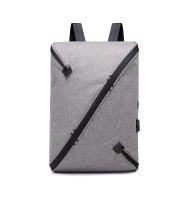 TR4 Tas Ransel USB Charger Modern Kanvas - Abu abu