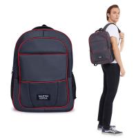 Martinversa TP1 Tas Polo Pria Laptop USB Charger Sekolah Kerja Kanvas Polyester - Hitam