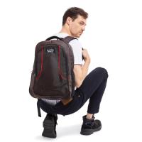 Martinversa TP4 Tas Polo Pria Laptop USB Charger Sekolah Kerja Kanvas Nylon - Coklat