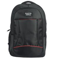 Martinversa TP5 Tas Polo Pria Laptop USB Charger Sekolah Kerja Kanvas Nylon - Hitam