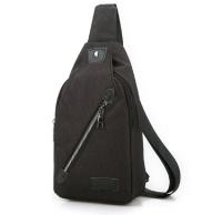 CH3 Tas Selempang Pria Man Slingbag Kanvas Nylon - Hitam