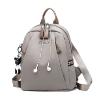 TRW4 Tas Ransel Mini Wanita Backpack Women Bag Import Kanvas Nylon - Abu Abu