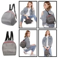 Martinversa TRW22 Tas Ransel Mini Wanita Backpack Kanvas Nylon Polos Plain - Abu Abu