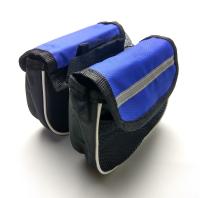 Martinversa SP4 Tas 2 in 1 Sepeda Frame Kantong Simple Kanvas Jaring Gowes Sadel Bike - Biru
