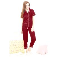 Piyama Long Pants Silky Setelan Baju Tidur Maroon