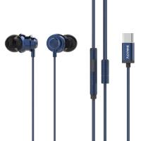 Plextone X56M Metal Headset Type C Earphone Stereo Microphone Blue