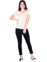 JO & NIC Kaos Salur Wanita V-Neck Stripes-CREAM