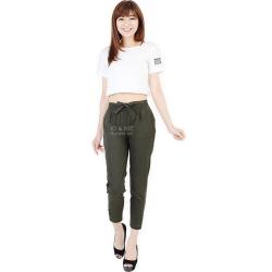 JO & NIC Cindy Button-Up Stretchy Pants - GREEN