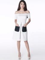 A Line Contras Pocket - Rok Mini Wanita - White