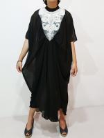 EVA Kaftan Dress Muslim Lebaran (Tanpa Iner)-BLACK