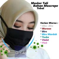 Masker Kain Tali Hijab Tebal warna warni Bahan Moscrepe Premium